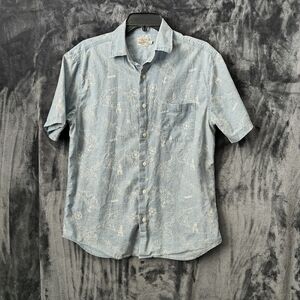 Light Blue Nautical Print Men's Shirt